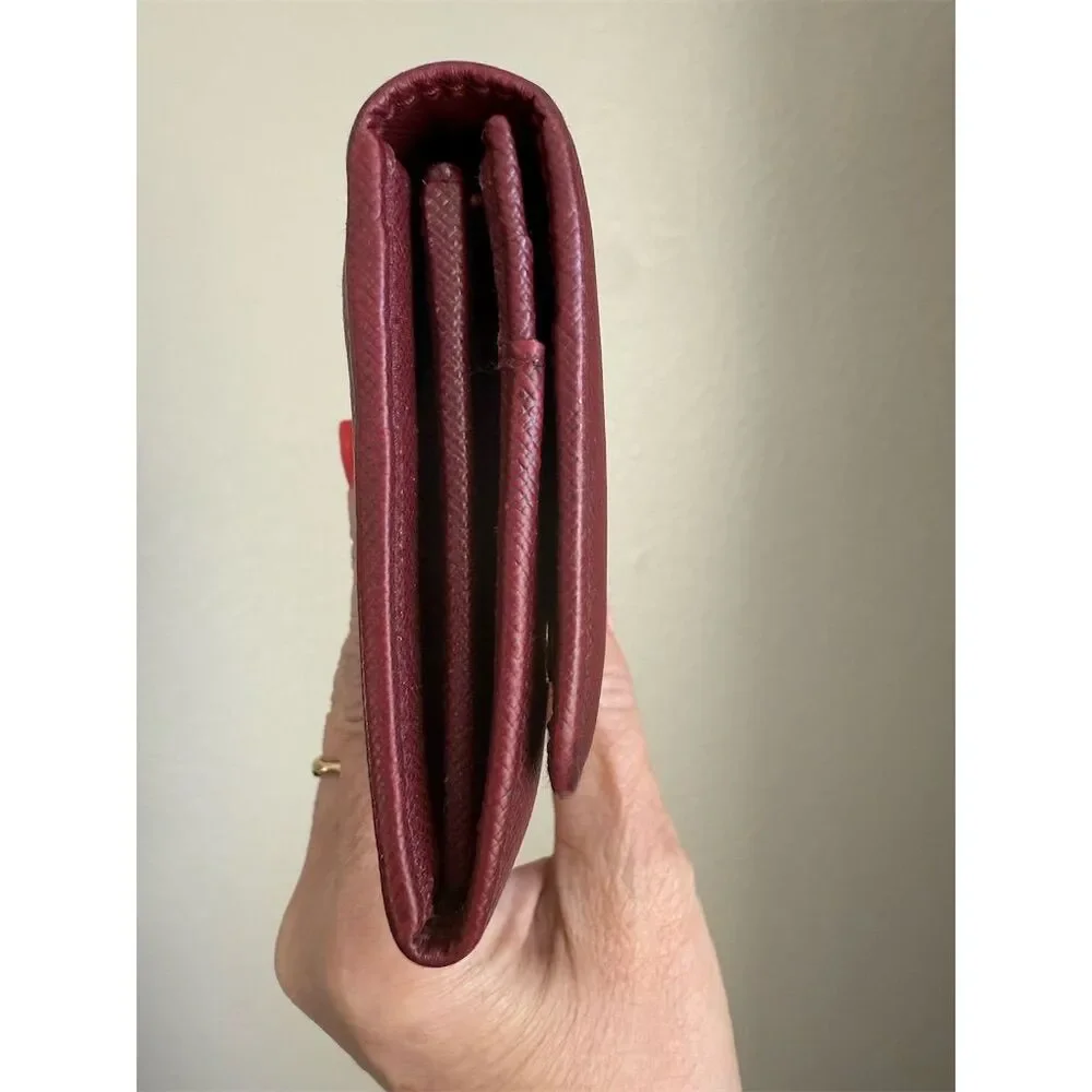 Prada Women's Red Saffiano Leather Long Wallet with COA - Picture 9 of 10